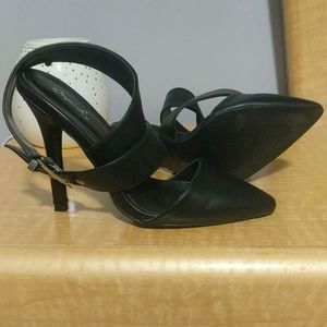 Black thick strap heels